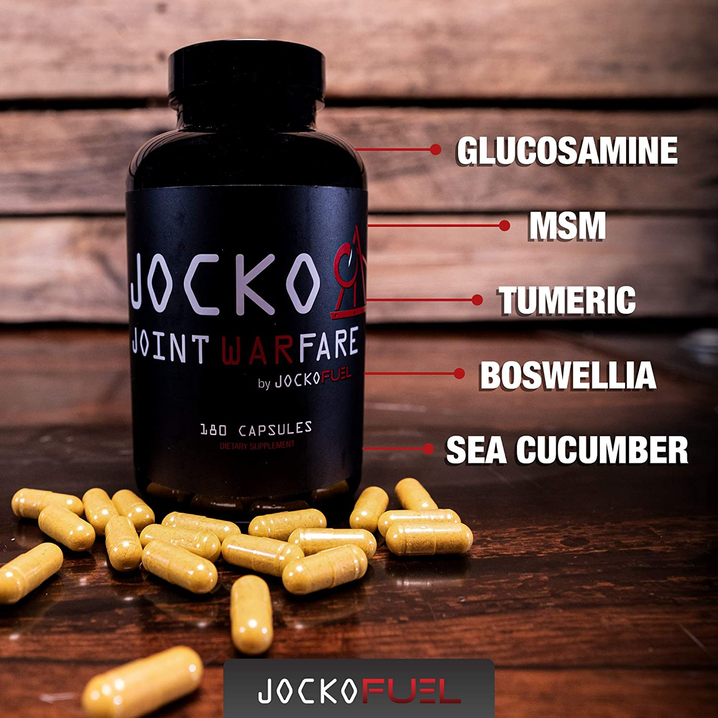 Jocko Joint Warfare Supplement - Curcumin, Tumeric, Glucosamine, MSM, Boswellia, Quercetin - Contains anti Inflammatory Compounds - Supports Joint Mobility, Healing, and Pain Relief - 60 Servings