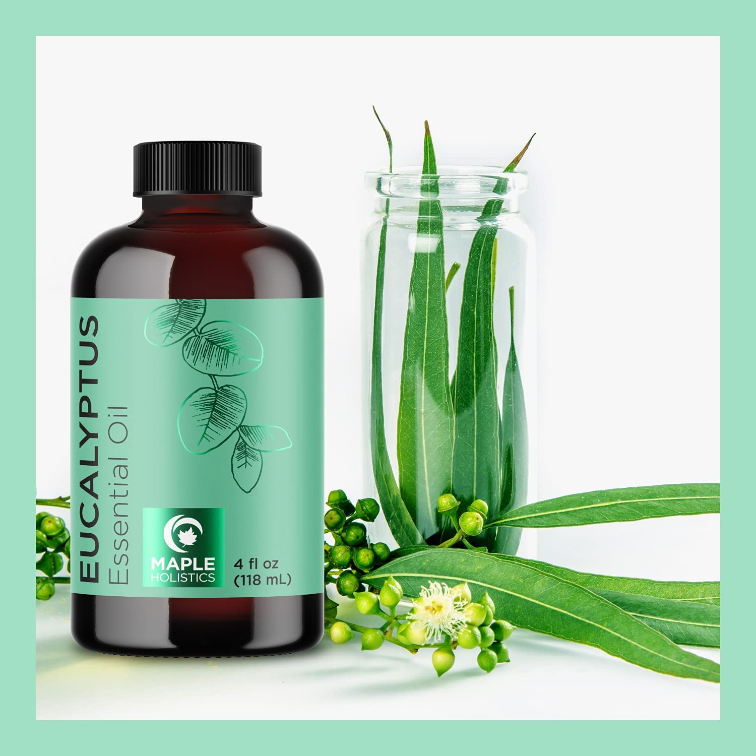 Pure Eucalyptus Essential Oil 4Oz - Invigorating Eucalyptus Essential Oil for Diffuser Home Spa Aromatherapy and Natural Bath Oil - Eucalyptus Oil for Diffuser Dry Scalp Care and DIY Skin Care