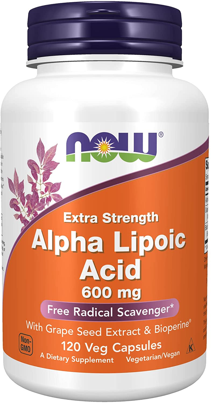 Supplements, Alpha Lipoic Acid 600 Mg with Grape Seed Extract & Bioperine®, Extra Strength, 120 Veg Capsules