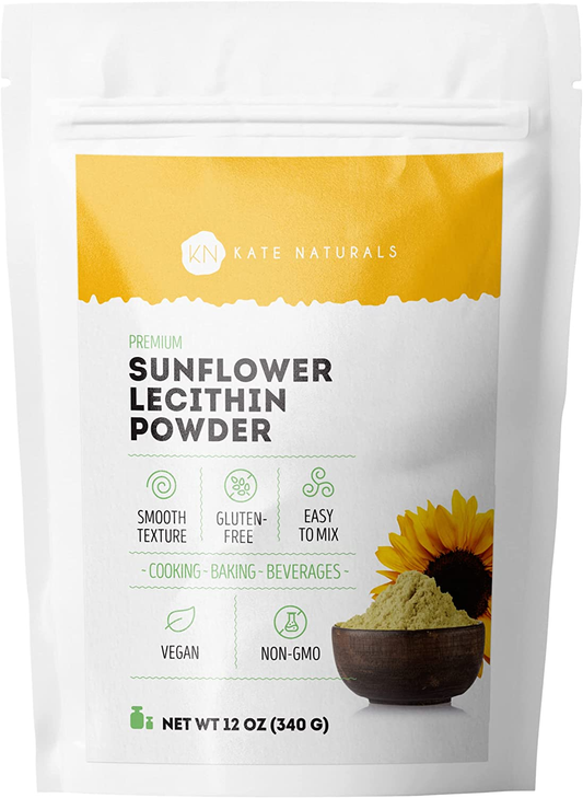 Sunflower Lecithin Powder for Baking Bread, Gummies, Cooking (12Oz) - . 100% Natural, Gluten Free, Non-Gmo Substitute for Lecithin Powder for Liposomal Vitamin C, Lactation Supplement