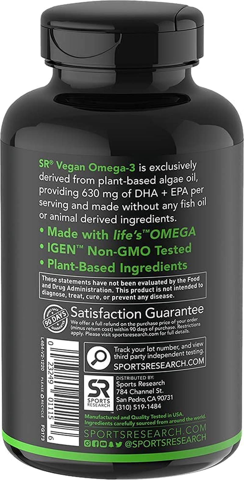 Vegan Omega-3 Fish Oil Alternative Sourced from Algae Oil | Highest Levels of Vegan DHA & EPA Fatty Acids | Non-Gmo Verified & Vegan Certified - 60 Veggie Softgels (Carrageenan Free)