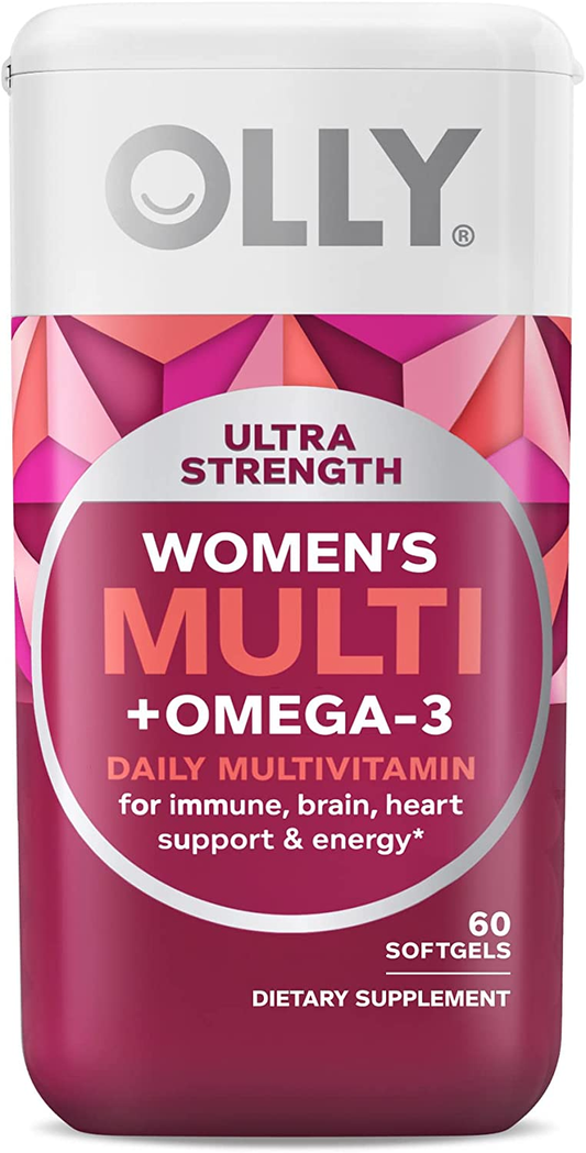 Ultra Women'S Multi Softgels, Overall Health and Immune Support, Omega-3S, Iron, Vitamins A, D, C, E, B12, Daily Multivitamin, 30 Day Supply - 60 Count