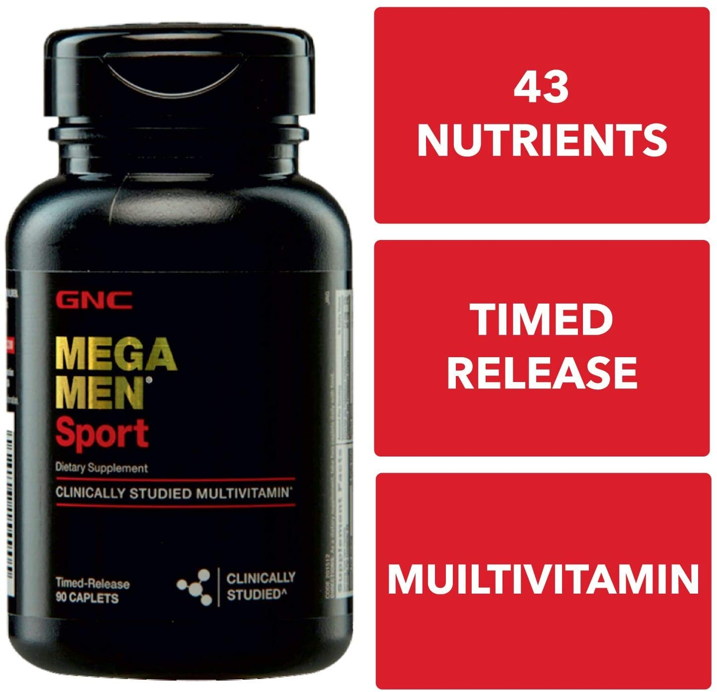 Mega Men Sport Multivitamin for Men, 90 Count, for Performance, Muscle Function, and General Health