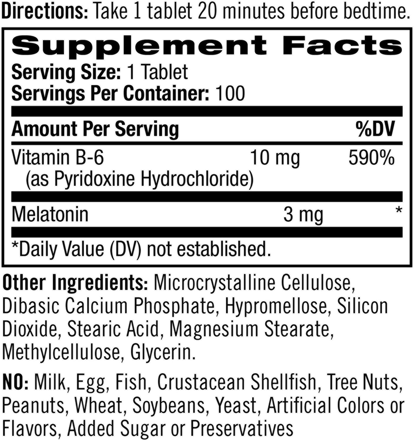 Melatonin Time Release Tablets, 3Mg, 100 Count