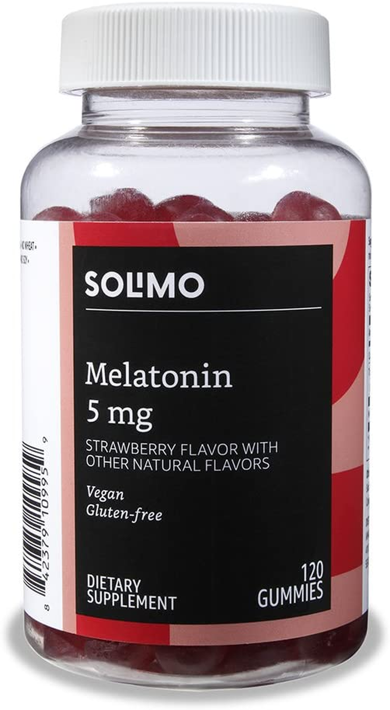 Amazon Brand -  Melatonin 5Mg, 120 Gummies (2 Gummies per Serving) &  Vitamin D3 2000 IU, 160 Gummies (2 Gummies per Serving)