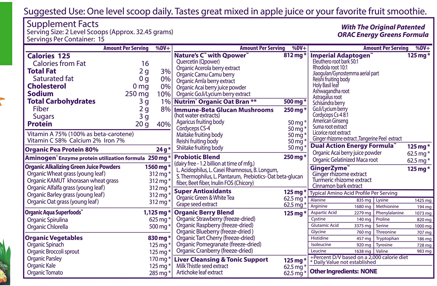 Protein & Greens | Keto | Paleo | Vegan Friendly | Organic Alkalizing Juice Powders | Nature'S C | Berries | Veggies | Probiotics | Adaptogens 15 Servings (16 Oz)