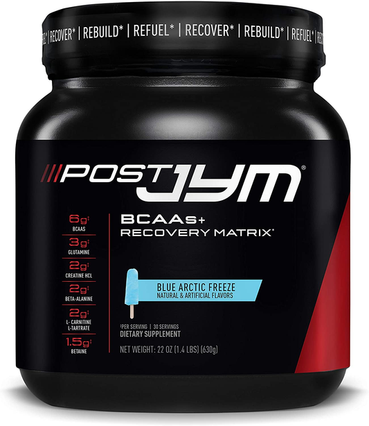 Post JYM Active Matrix, Post-Workout with Bcaa'S, Glutamine, Creatine HCL, Beta-Alanine and More, , Blue Arctic Freeze, 30 Servings, 22 Oz