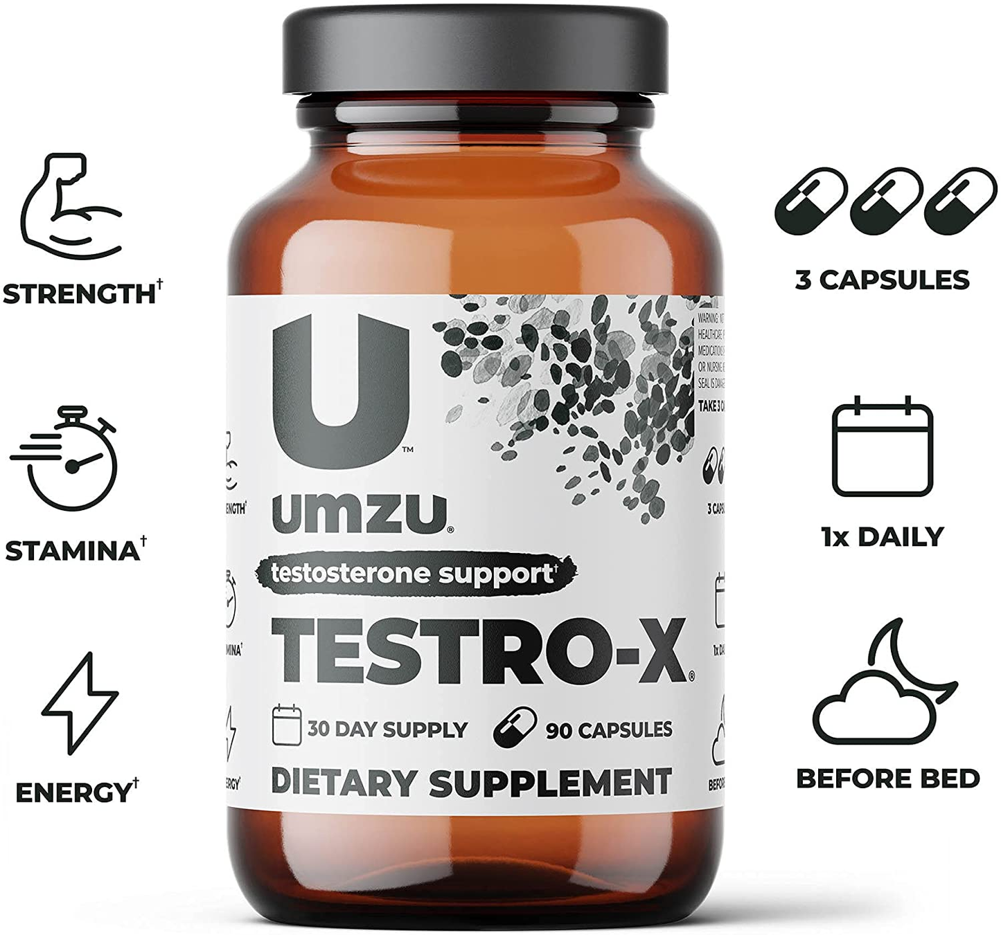 Testro-X - 30 Day Supply - Natural T Booster - Natural Formula - Promote Proper Hormonal Function - Support Healthy Males