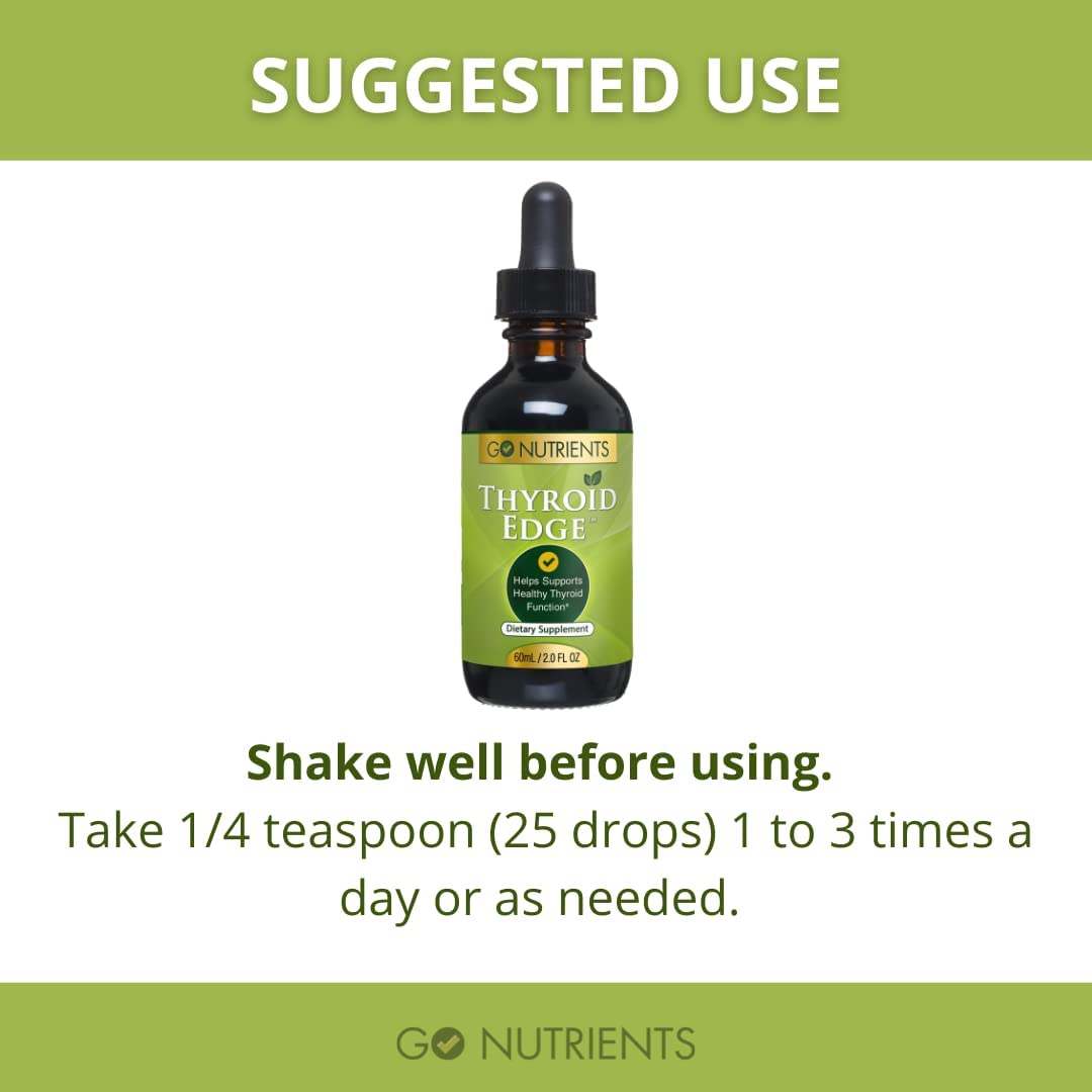 Thyroid Edge - Organic Thyroid Support Supplement & Metabolism Booster for Improved Energy & Focus with Stinging Nettle, Kelp, Bladderwrack & More - 2 Oz