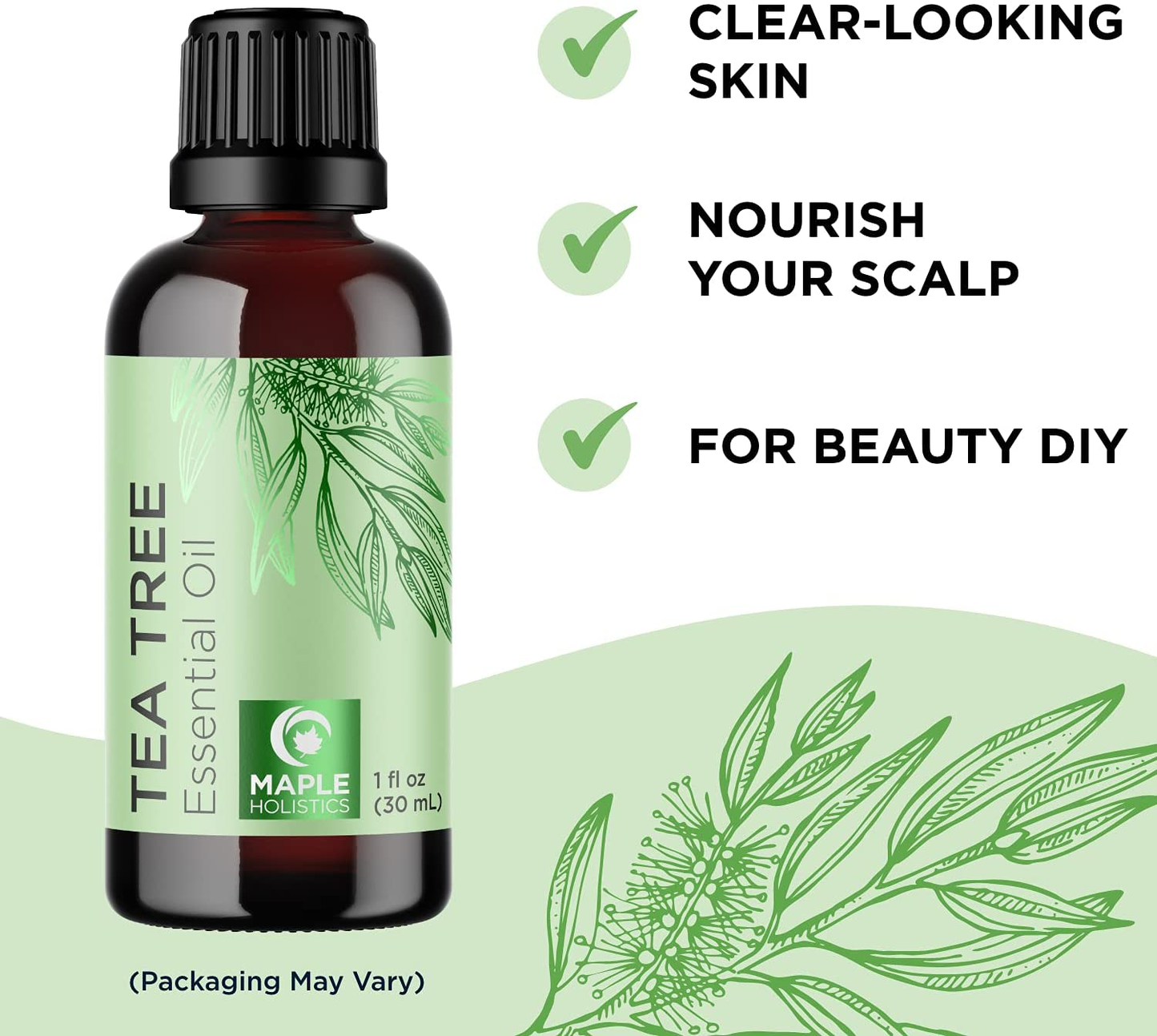 Pure Tea Tree Essential Oil - Pure Australian Tea Tree Oil for Hair Skin and Nails plus Moisturizing Cleansing Oil for Face Care - Tea Tree Essential Oil for Skin Dry Scalp Foot Soak and Nail Cleaner