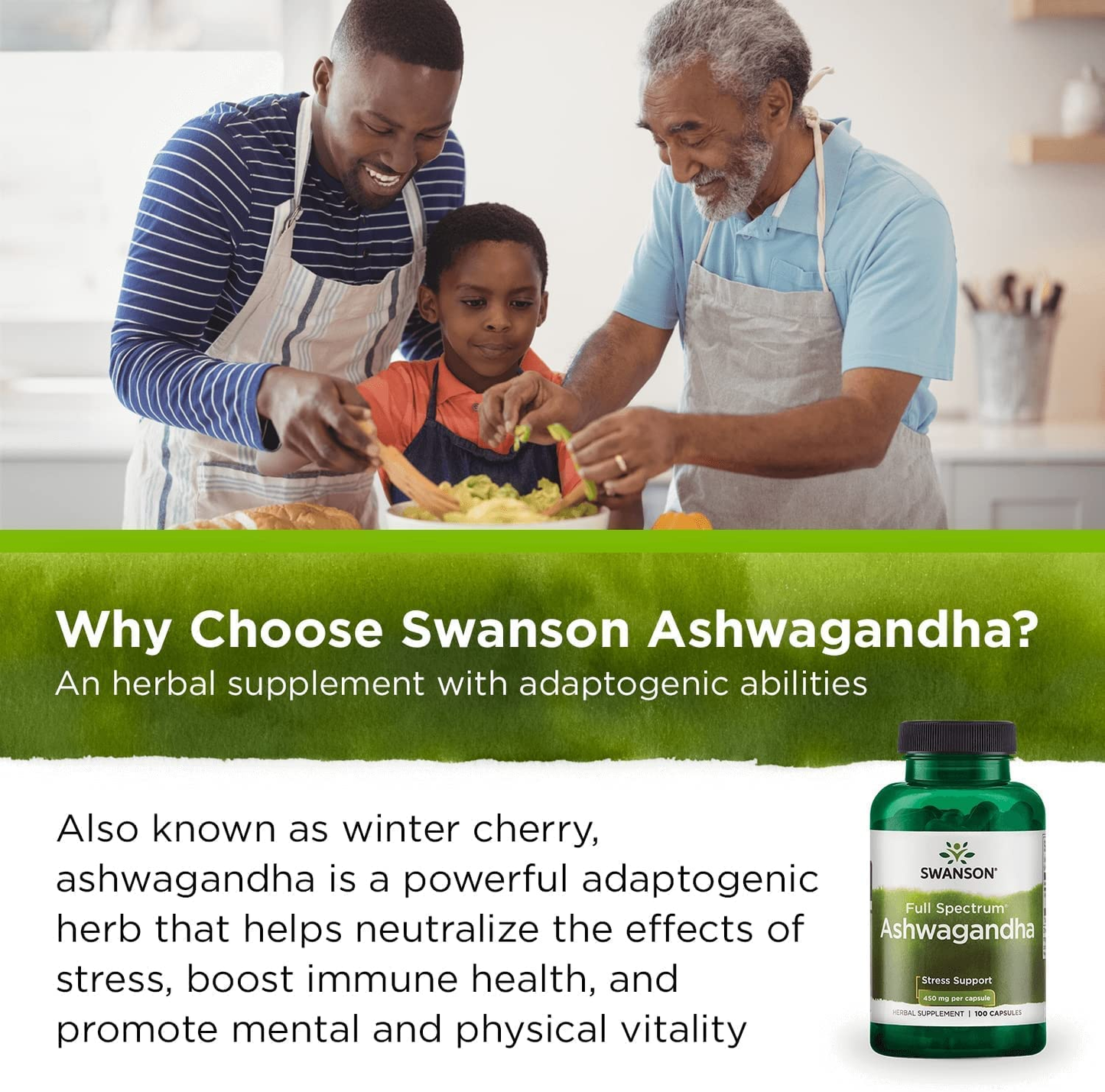 Ashwagandha Powder Supplement-Ashwagandha Root & Aerial Parts Supplement Promoting Stress Relief & Energy Support-Ayurvedic Supplement for Natural Wellness (100 Capsules, 450Mg Each)