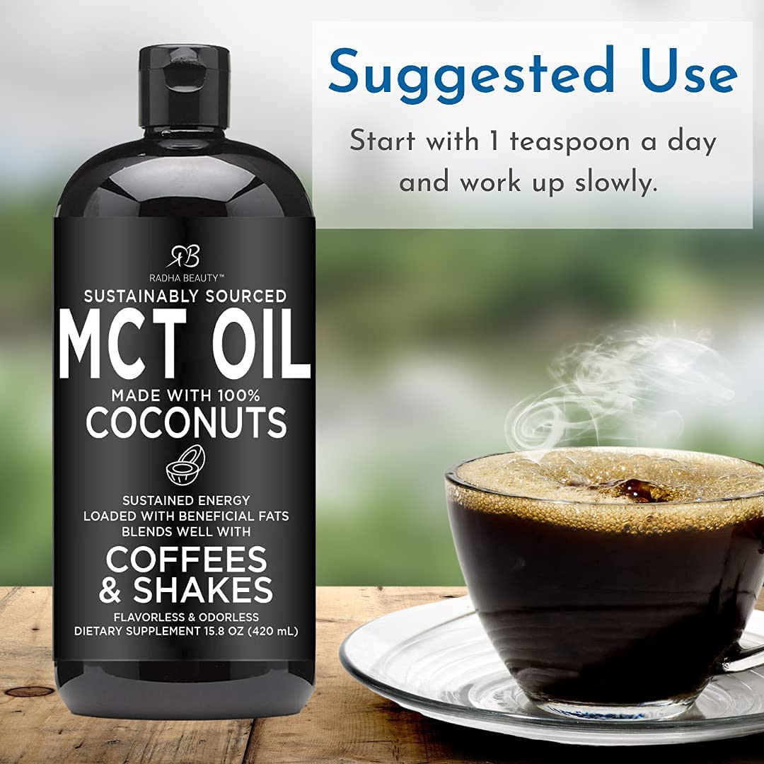 Premium MCT Oil Made Only from Non-Gmo Coconuts - 15.8Oz. Keto, Paleo, Gluten Free and Vegan Approved.