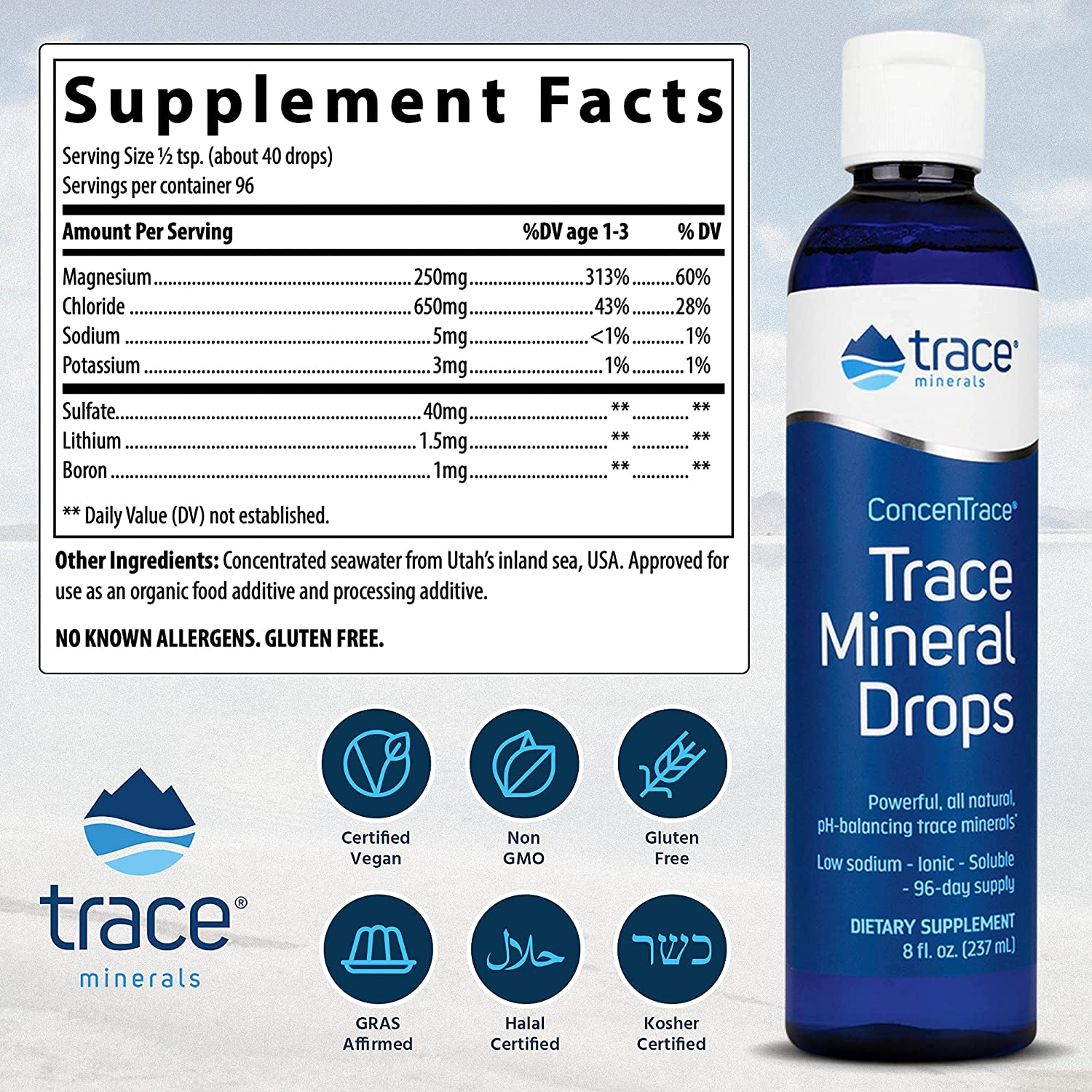 Research - Concentrace Trace Mineral Drops, 8 Fl Oz Liquid, Packaging May Vary