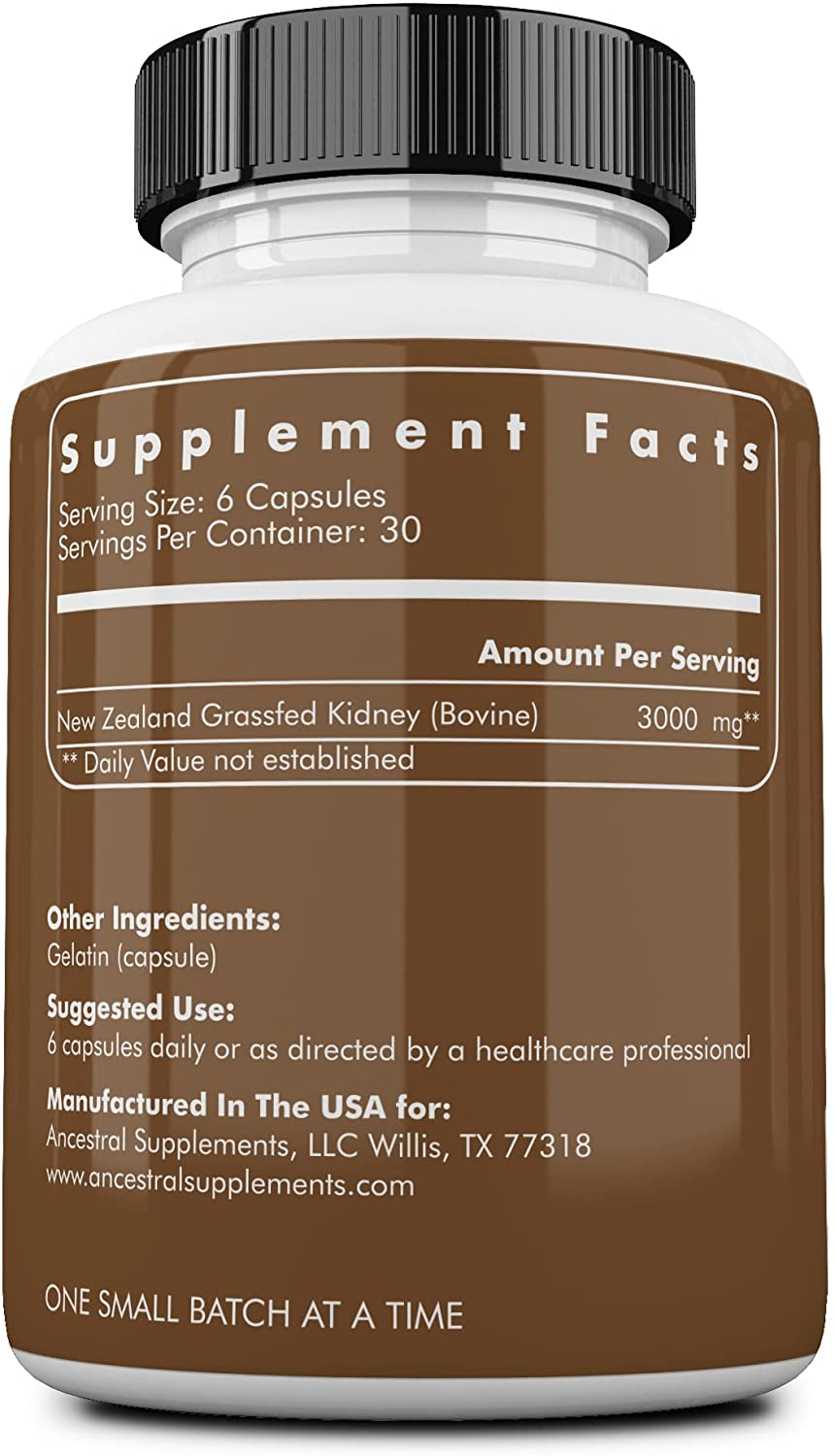 Kidney (High in Selenium, B12, DAO) — Supports Kidney, Urinary, Histamine Health (180 Capsules)