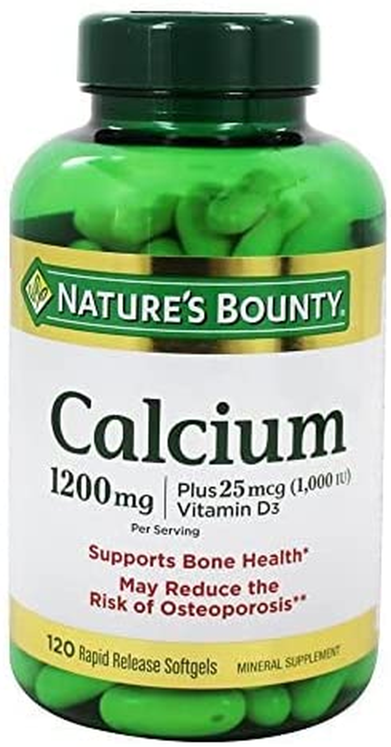 Calcium Carbonate & Vitamin D by , Supports Immune Health & Bone Health, 1200Mg Calcium & 1000IU Vitamin D3, 120 Softgels