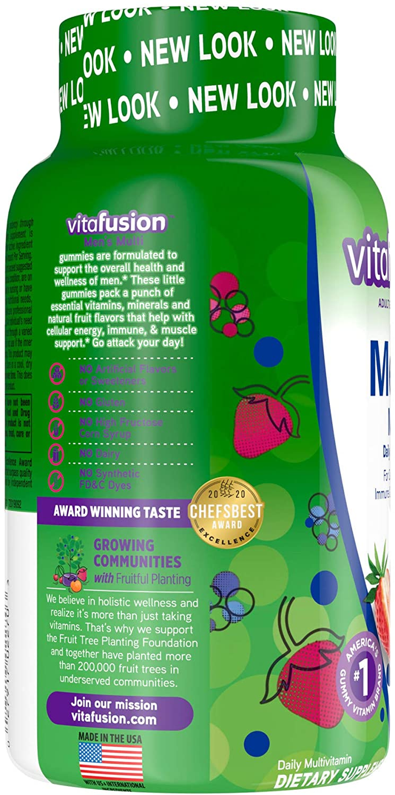 Vitafusion Gummy Vitamins for Men, Berry Flavored Daily Multivitamins for Men, 150 Count