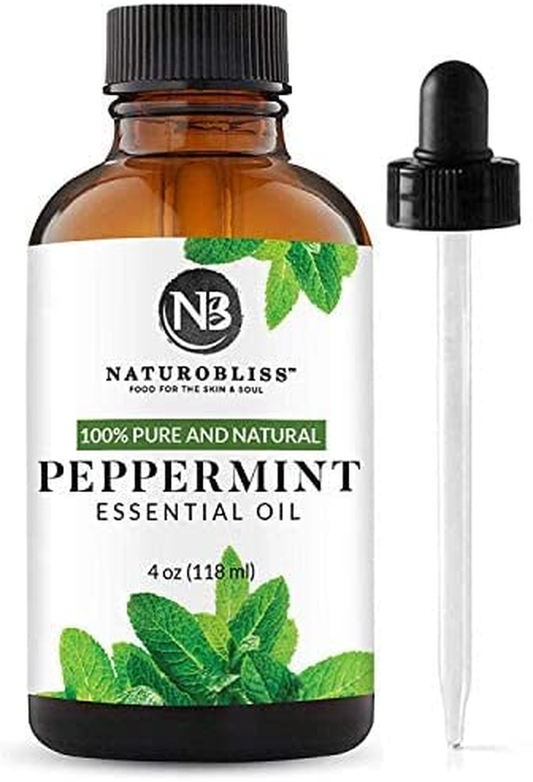 Peppermint Essential Oil, 100% Pure and Natural Therapeutic Grade, Premium Quality Peppermint Oil, 4 Fl. Oz - Perfect for Aromatherapy and Relaxation