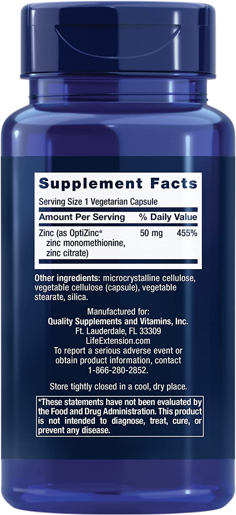 Zinc Caps 50 Mg - Immune Support System & Bone Health Supplements - Supports Cardiovascular & Neurological Health - Non-Gmo, Gluten-Free – 90 Vegetarian Capsules