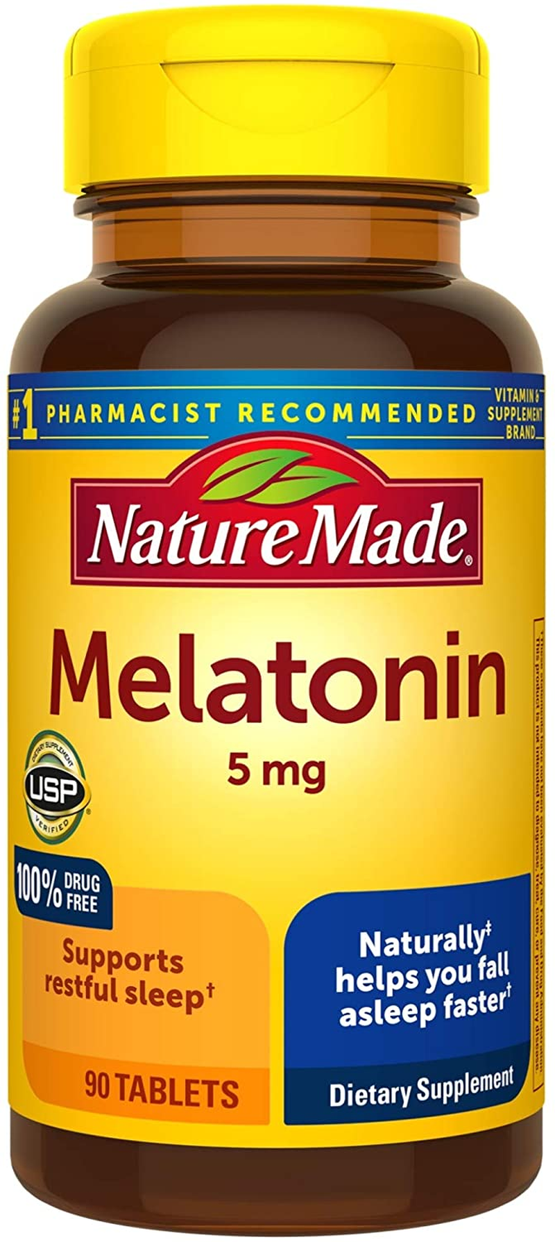 Melatonin 5 Mg, for Restful Sleep, 90 Tablets, 90 Day Supply