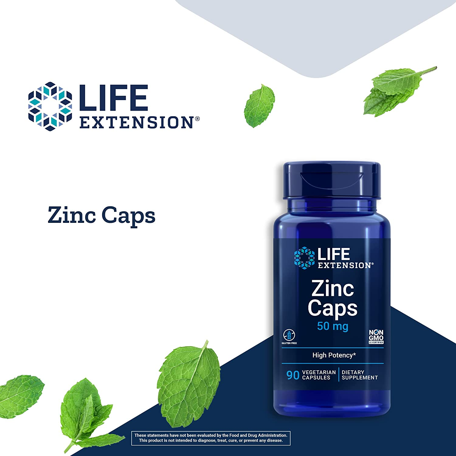 Zinc Caps 50 Mg - Immune Support System & Bone Health Supplements - Supports Cardiovascular & Neurological Health - Non-Gmo, Gluten-Free – 90 Vegetarian Capsules