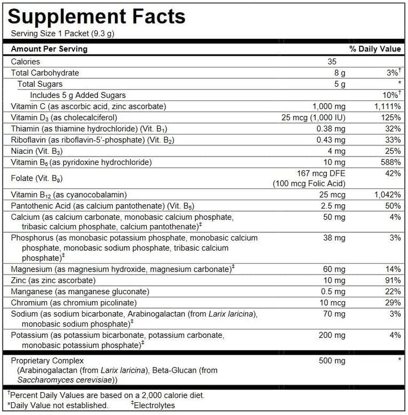 Immune+ 1000Mg Vitamin C Powder, with Vitamin D, Zinc, Antioxidants and Electrolytes for Immunity, Immune Support Dietary Supplement, Super Orange Flavor - 30 Count/1 Month Supply