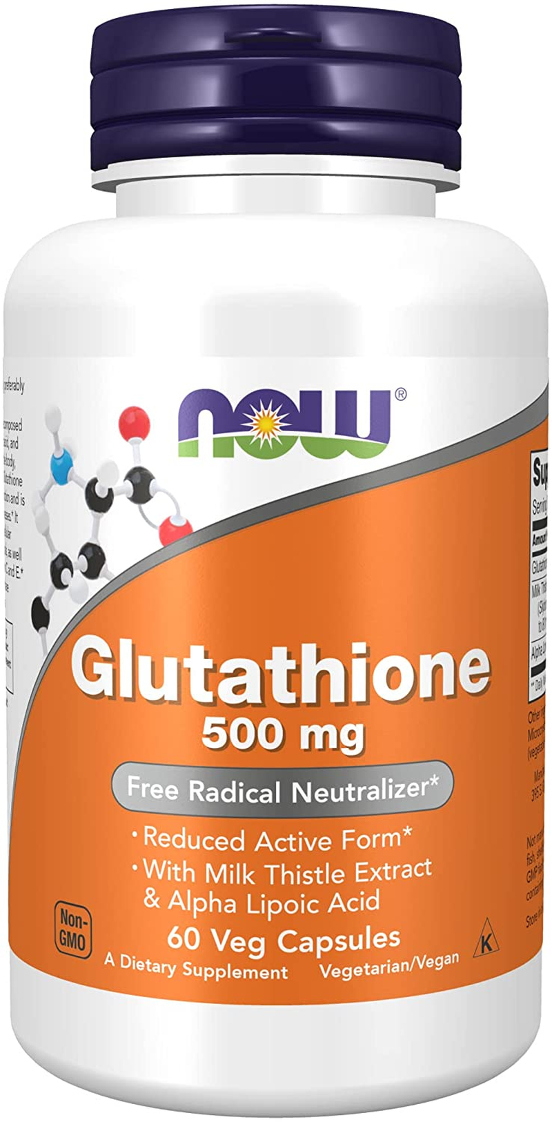 Supplements, Glutathione 500 Mg, with Milk Thistle Extract & Alpha Lipoic Acid, Free Radical Neutralizer*, 60 Veg Capsules