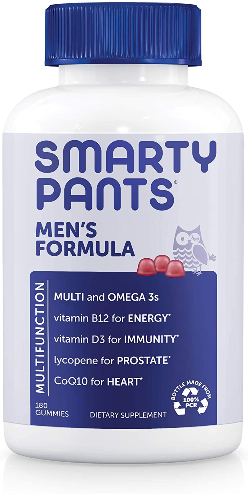 Men'S Formula, Daily Multivitamin for Men: Vitamins C, D3, Zinc, Omega 3, Coq10, & B12 for Immune Support, Energy, Prostate & Heart Health, Fruit Flavor, 180 Gummies (30 Day Supply)