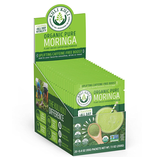 Moringa Oleifera Organic Leaf Powder & Green Smoothie, 100% Pure USDA Certified & Non-Gmo Moringa Powder, Great with Smoothies, Tea, and Food, 0.4 Ounce, Pack of 20 (KK_PM)