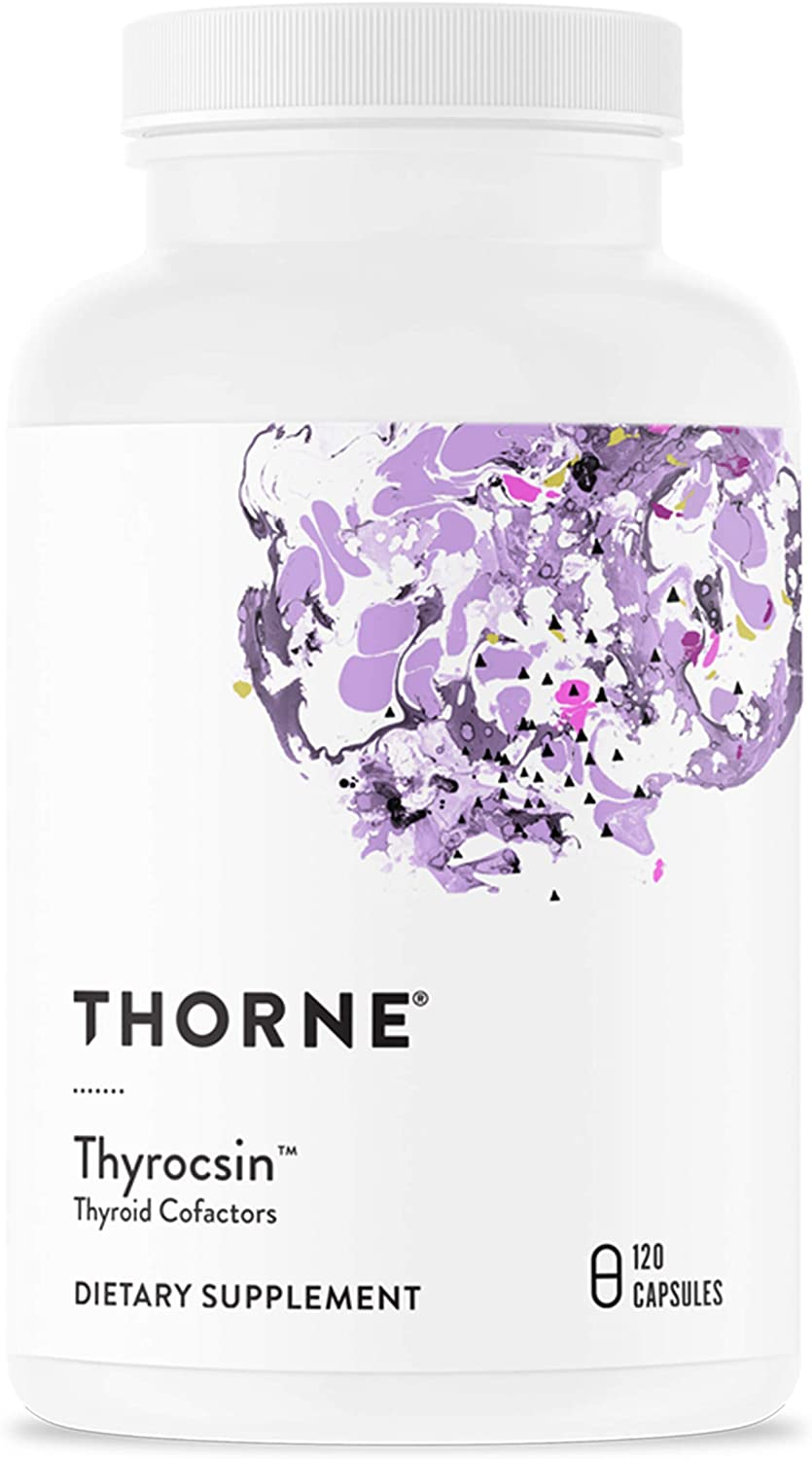 Thorne Thyrocsin - Thyroid Cofactors with Iodine - Supports Healthy Thyroid Function, T4 Hormone Levels, and Peripheral Conversion of T4 to T3 - Gluten-Free, Soy-Free, Dairy-Free - 120 Capsules