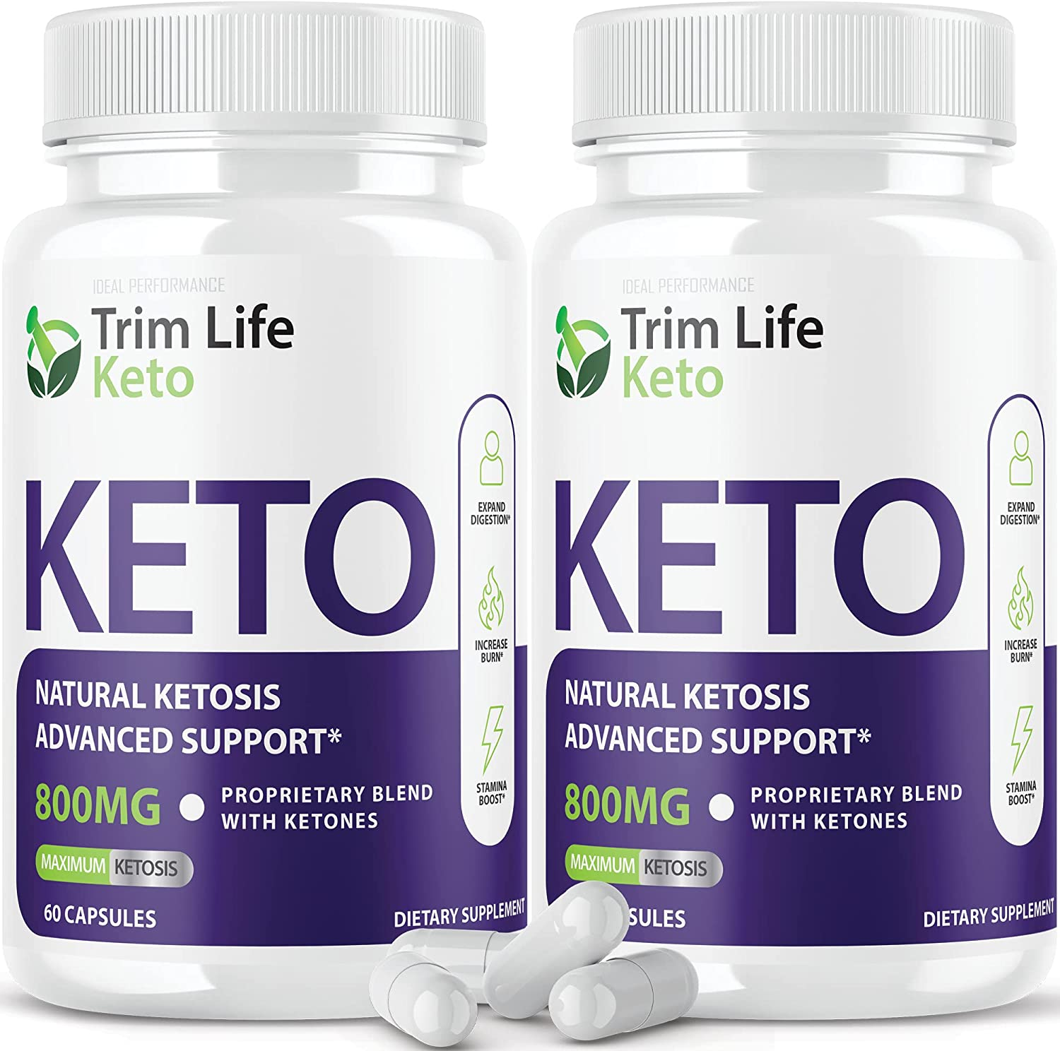 Trim Life Keto Pills Weight Fat Management Loss Shark 800Mg Labs Extra Strong Xtra Ketosis Supplement (2 Pack)