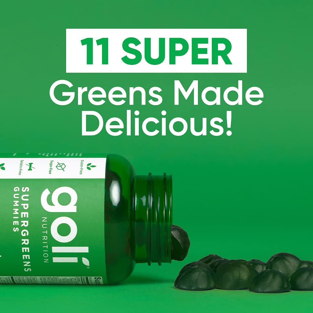 SUPERGREENS Vitamin Gummy - 60 Count - with Essential Vitamins and Minerals. Health from Within. (Plant-Based, Vegan, Gluten-Free & Gelatin Free).