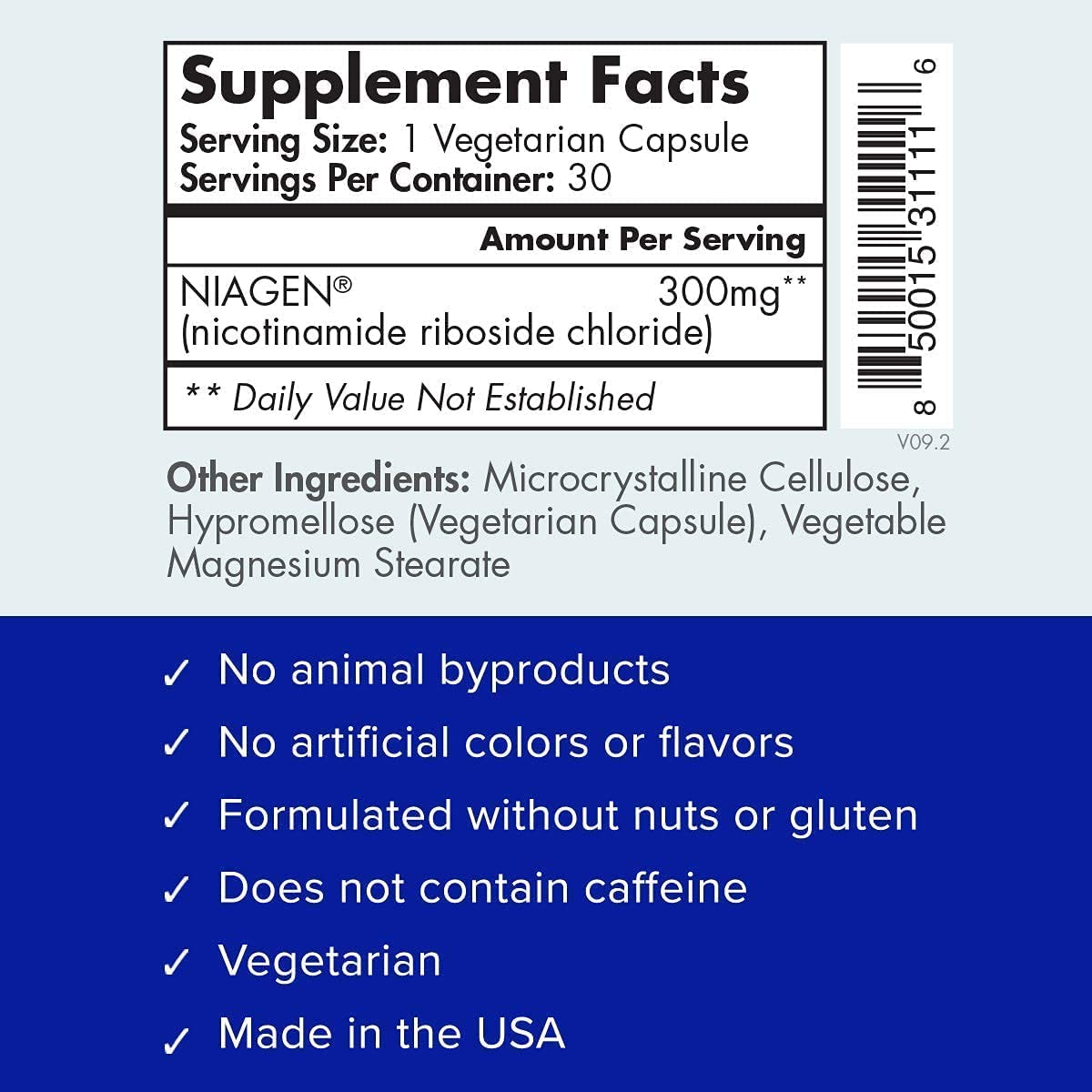 Multi Award Winning Patented NAD+ Booster Supplement More Efficient than NMN - Nicotinamide Riboside for Cellular Energy Metabolism & Repair. Vitality, Muscle Health, Healthy Aging - 30Ct/300Mg