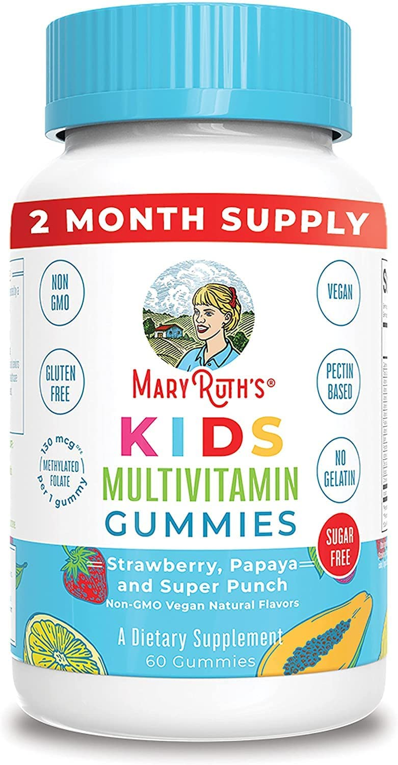 Kids Vitamins by Maryruth'S | Sugar Free | 2 Month Supply | Kids Multivitamin Gummies with Organic Ingredients | Multivitamin for Kids | Vitamins for Kids | Vegan | Non-Gmo | Gluten Free | 60 Count