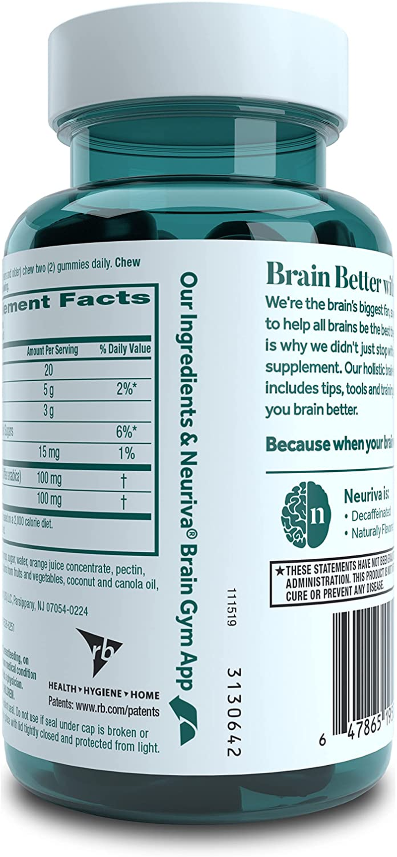 Nootropic Brain Supplement - Memory, Focus, Concentration, Accuracy, Learning -  Original Gummies (50 Count Bottle), Grape Flavor