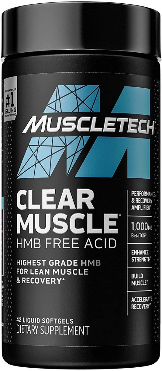 Muscle Recovery |  Clear Muscle Post Workout Recovery | Muscle Builder for Men & Women | HMB Supplements | Sports Nutrition Post Workout Recovery & Muscle Building Supplements, 42 Ct