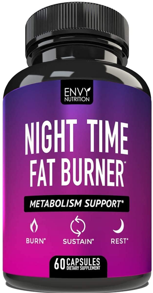 Night Time Fat Burner - Carb Blocker, Metabolism Booster, Appetite Suppressant and Weight Loss Diet Pills for Men and Women with Green Coffee Bean Extract and White Kidney Bean - 60 Capsules