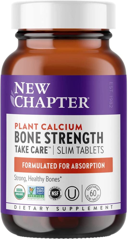 Calcium Supplement– Bone Strength Whole Food Organic Calcium with Vitamin K2 + D3 + Magnesium, Vegetarian, Gluten Free - 60 Count (20 Day Supply)