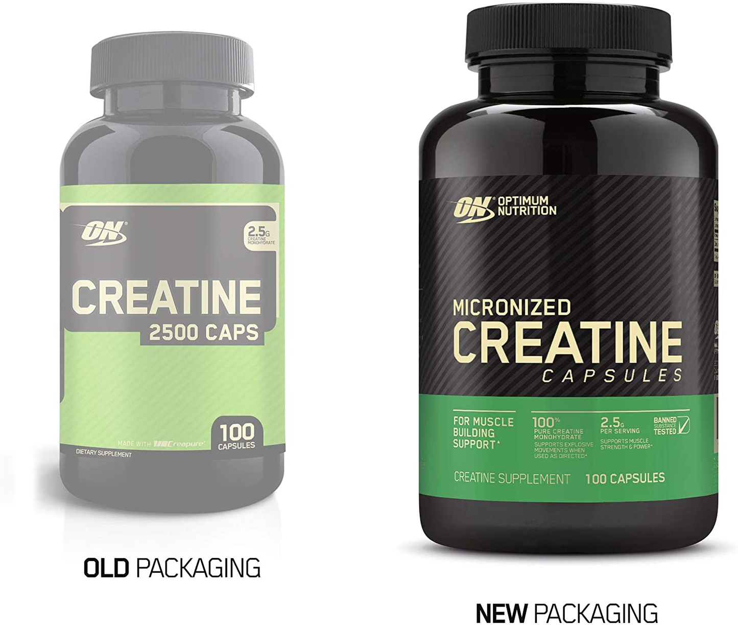 Micronized Creatine Monohydrate Capsules, Keto Friendly, 2500Mg, 100 Capsules