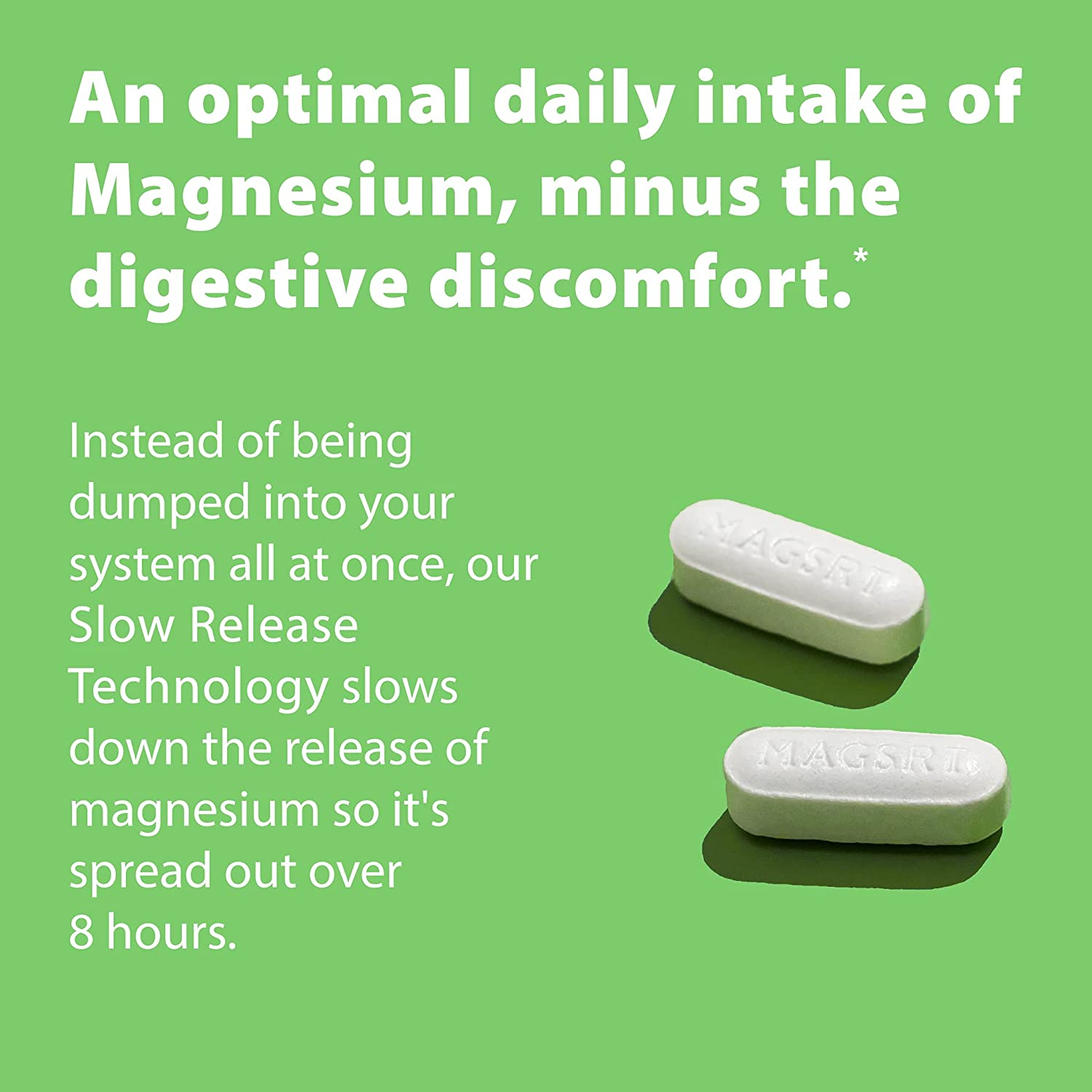 Magsrt Slow Release Magnesium Supplement with Active B-Vitamin, 240 Tablets