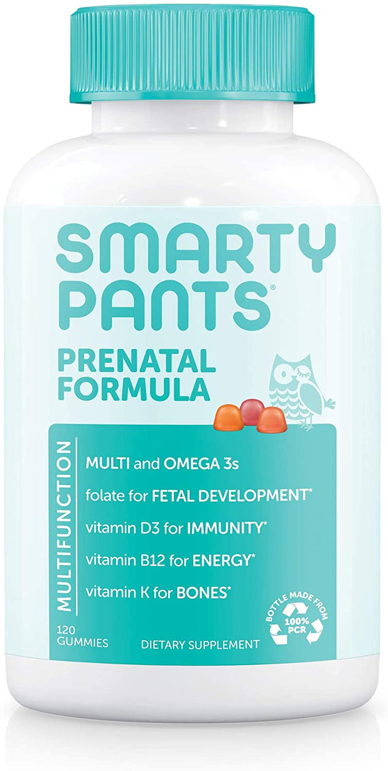 Prenatal Formula Daily Gummy Multivitamin: Vitamin C, D3, & Zinc for Immunity, Gluten Free, Folate, Omega 3 Fish Oil (DHA/EPA), 120 Count (30 Day Supply)