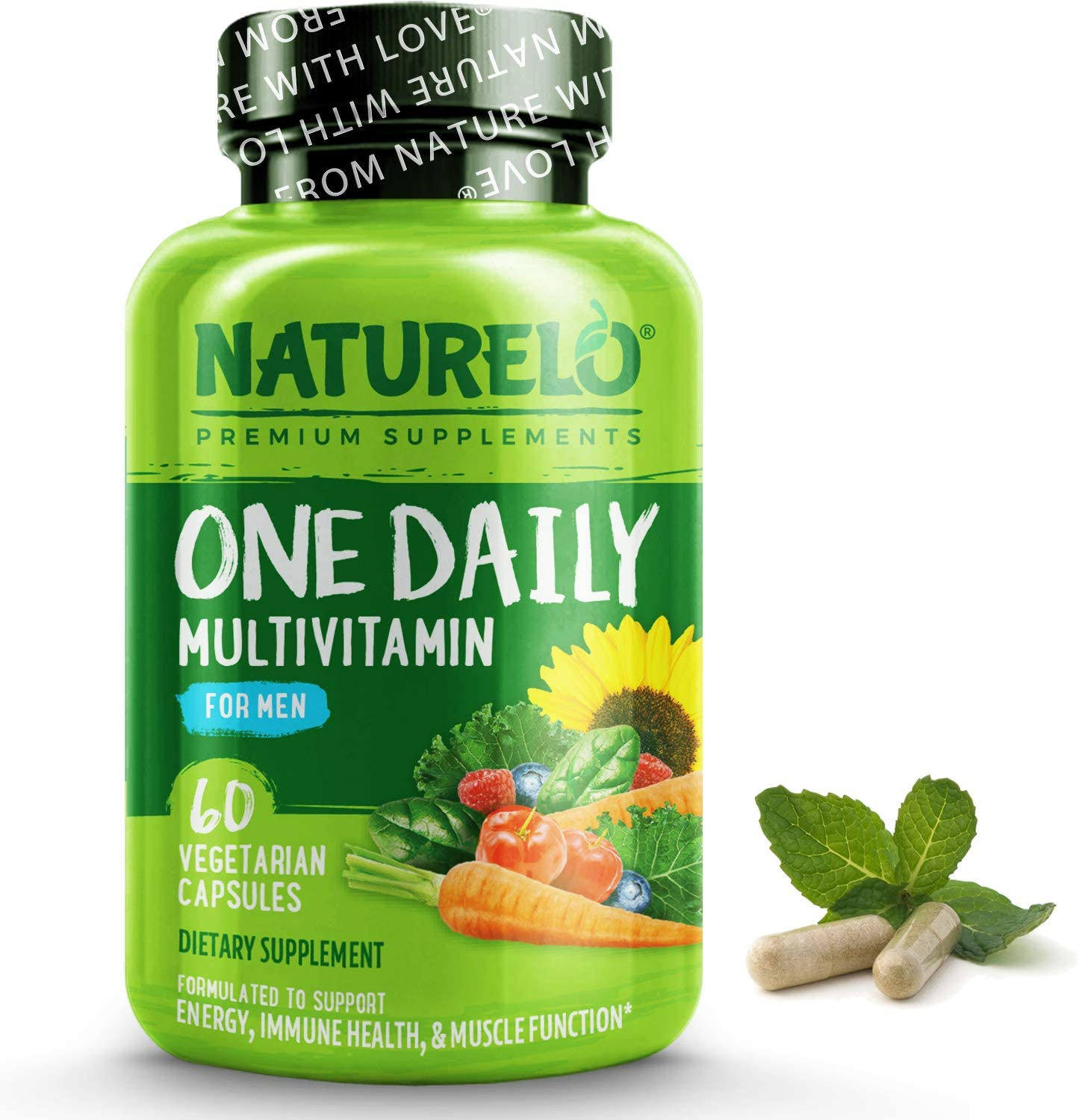 One Daily Multivitamin for Men - with Vitamins & Minerals + Organic Whole Foods - Supplement to Boost Energy, General Health - Non-Gmo - 60 Capsules | 2 Month Supply