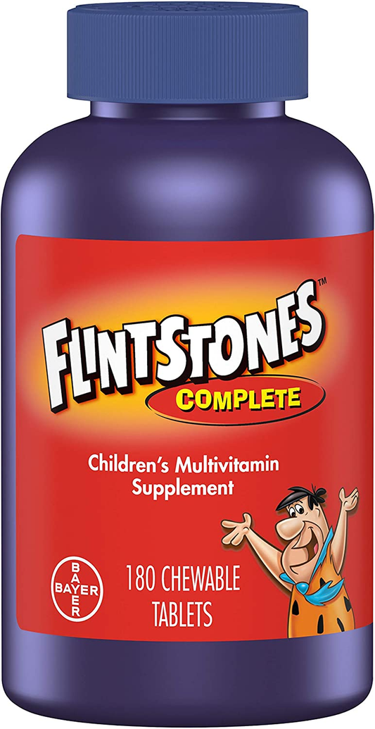 Flintstones Chewable Kids Vitamins, Complete Multivitamin for Kids and Toddlers with Iron, Calcium, Vitamin C, Vitamin D & More, 180Ct