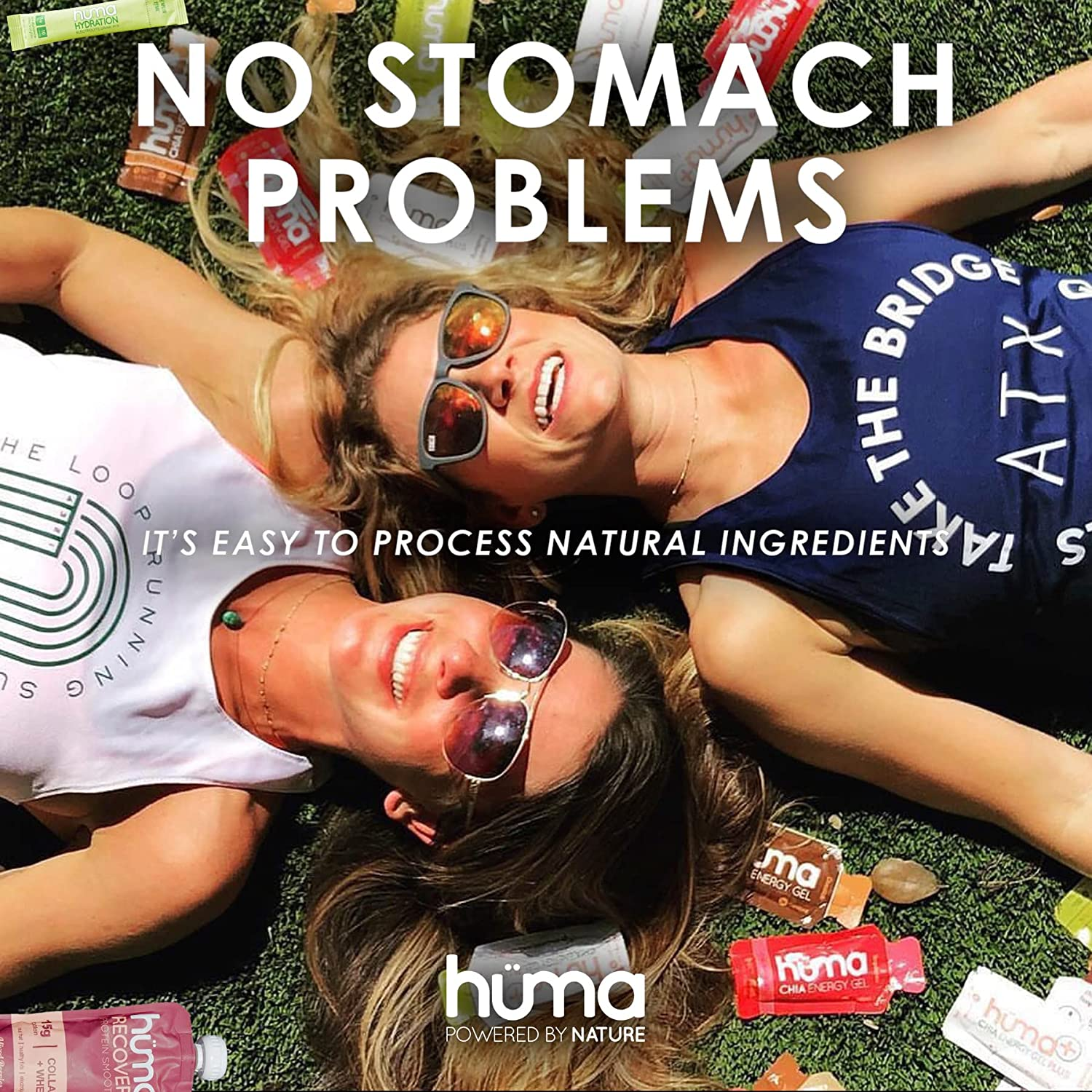 Huma plus (Double Electrolytes) - Chia Energy Gel, Berries & Pomegranate, 12 Gels - Stomach Friendly, Real Food Energy Gels