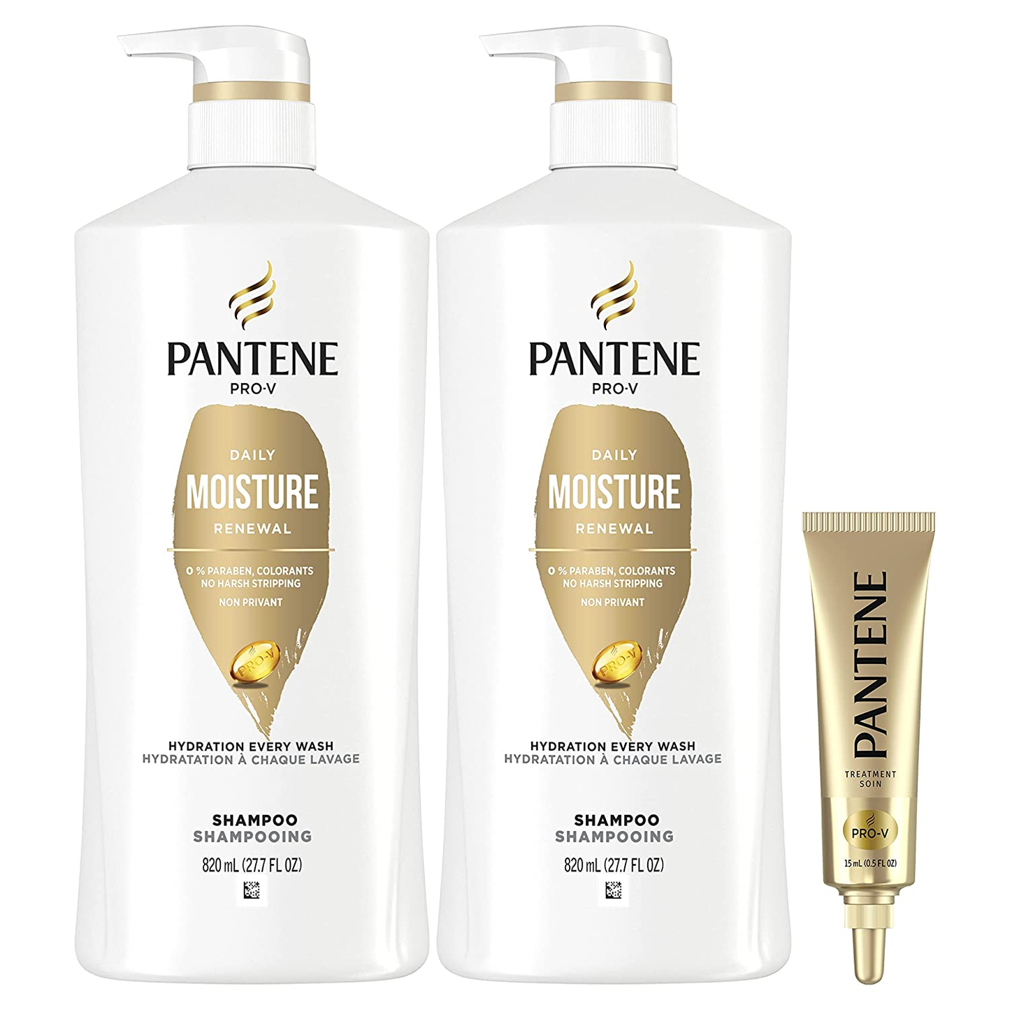 Shampoo Twin Pack with Hair Treament, Daily Moisture Renewal for Dry Hair, Safe for Color-Treated Hair