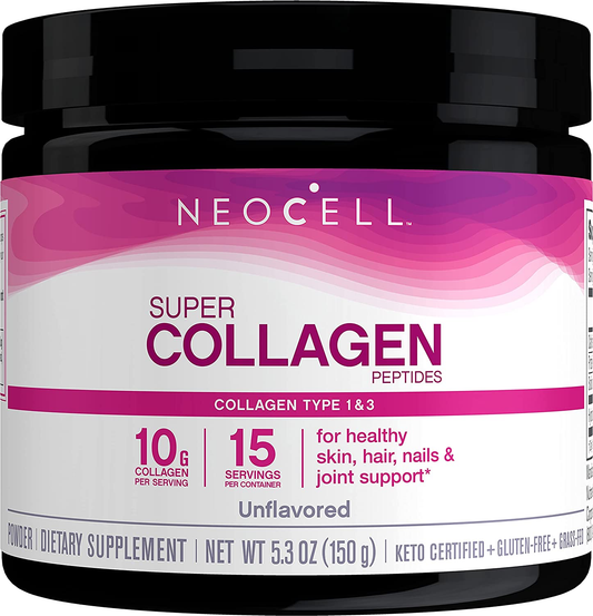 Super Collagen Peptides Powder, Unflavored, 15 Servings, Package May Vary, White, 5.3 Oz