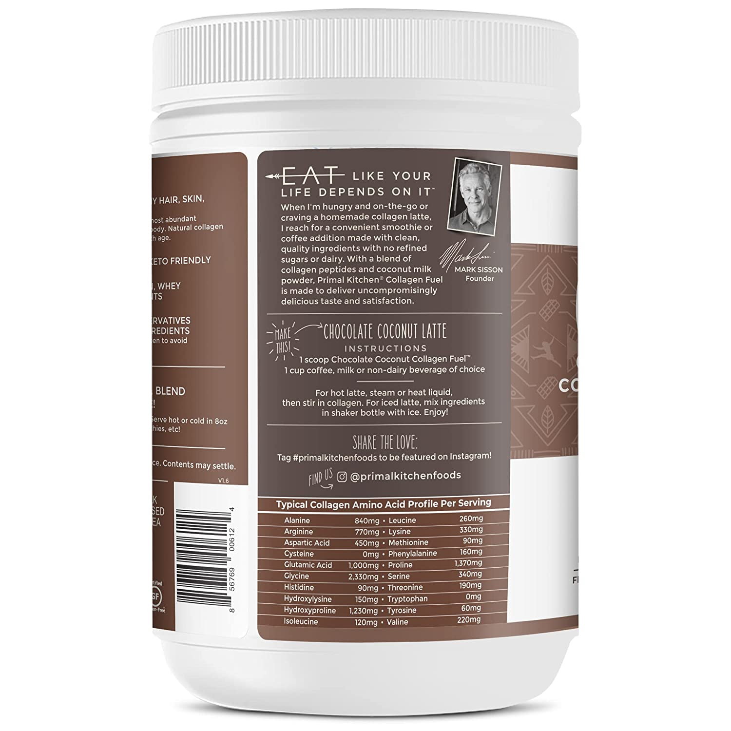 Collagen Fuel Collagen Peptide Drink Mix, Chocolate Coconut, No Dairy Coffee Creamer and Smoothie Booster, 13.9 Ounces