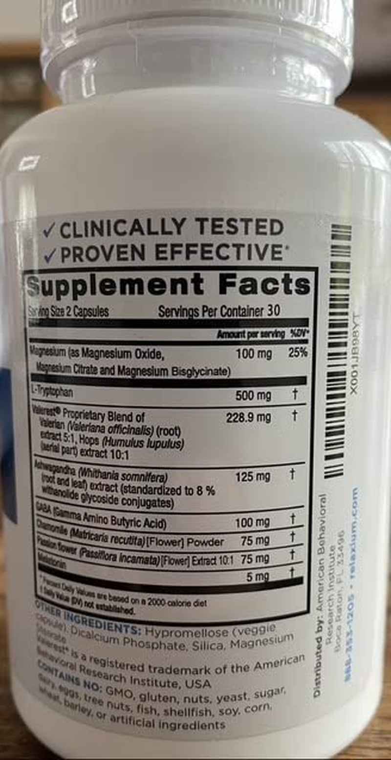 Natural Sleep Aid | Non-Habit Forming | Sleep Supplement for Longer Sleep & Stress Relief W/Magnesium, Melatonin, GABA, Chamomile, & Valerian (60 Vegan Capsules, 30 Day Supply)