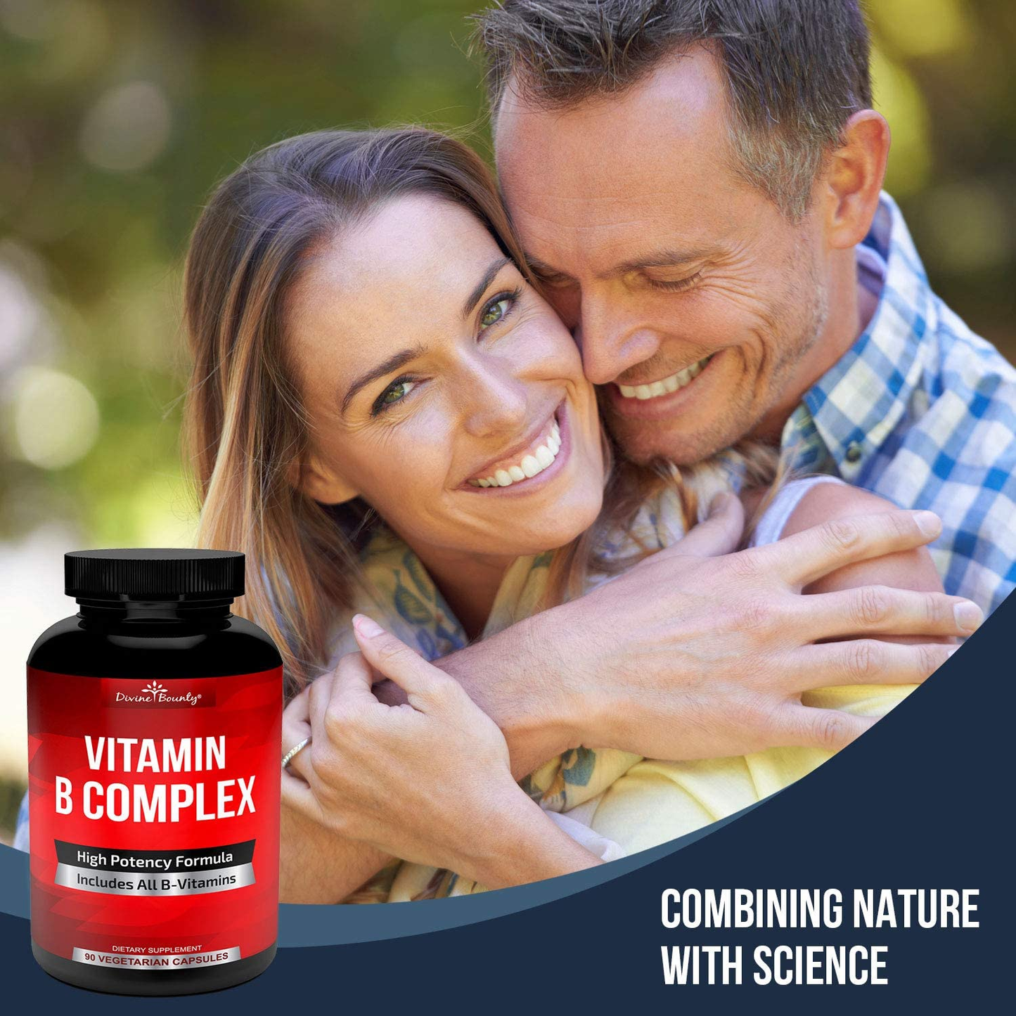 Super B Complex Vitamins - All B Vitamins Including B12, B1, B2, B3, B5, B6, B7, B9, Folic Acid - Vitamin B Supplement - Support Healthy Energy Metabolism - 90 Vegetarian Capsules