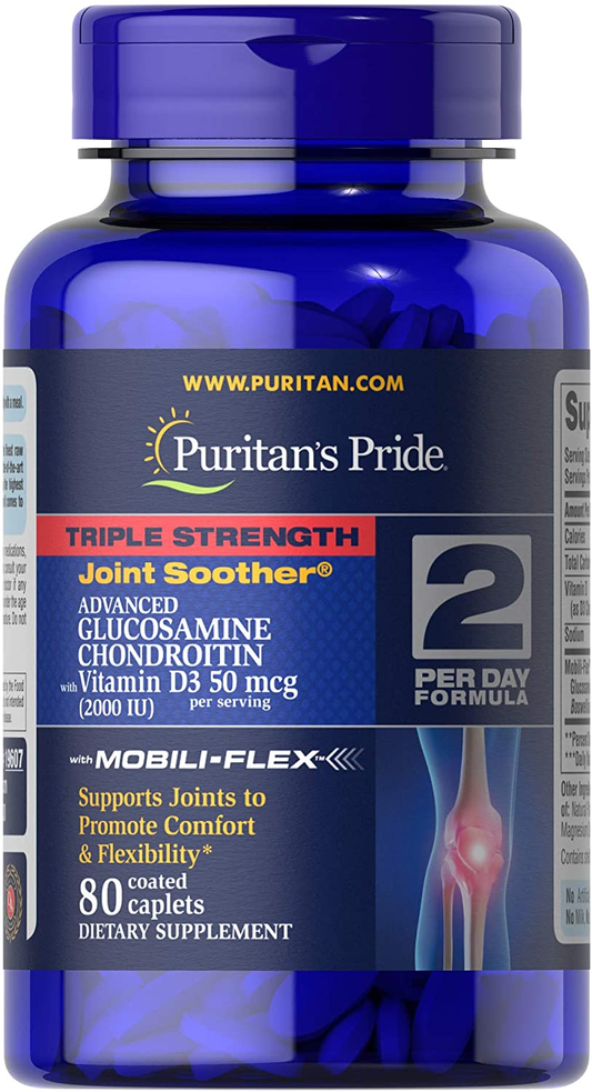 Triple Strength Glucosamine Chondroitin with Vitamin D3 Caplets, 80 Count