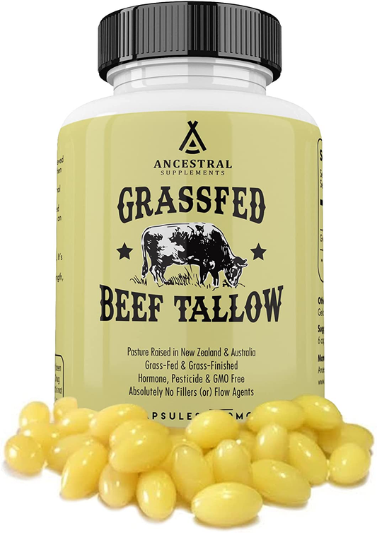 Grass Fed Tallow Capsules — Based on the Native Wisdom of Our Early Ancestors, Tallow Provides the Same Nourishing Kidney Fat (Suet) That Our Ancestors Selectively Hunted.